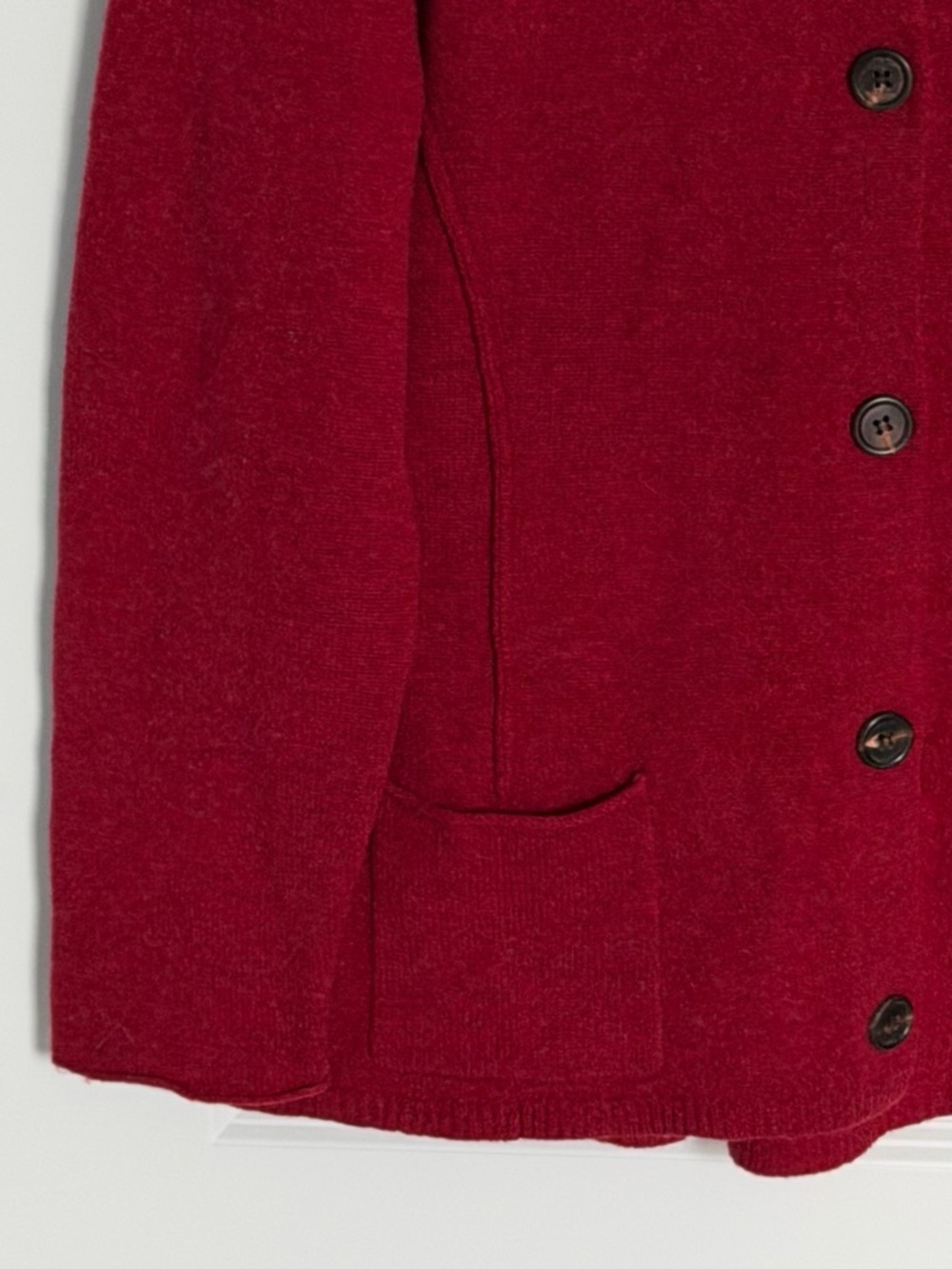 Eileen Fisher Women's Red Wool Button-Front Wool Pea Coat Size XL 39966 - Picture 5 of 15